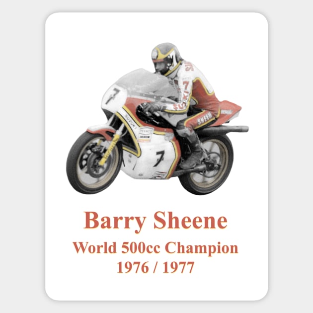 Barry Sheene, Moto GP Legend Motorbike Racer Champion Sticker by JonDelorme